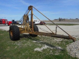 1970 Custom 20' Towable Boom Crane Cable Pulley Block And Tackle Style